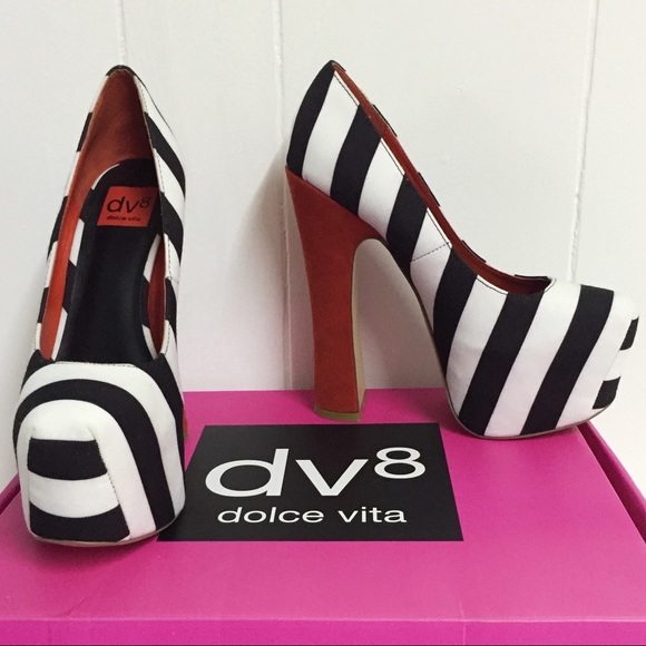 Dolce Vita Shoes - 8 DOLCE VITA Rare “Vixen” Striped Platform Heels